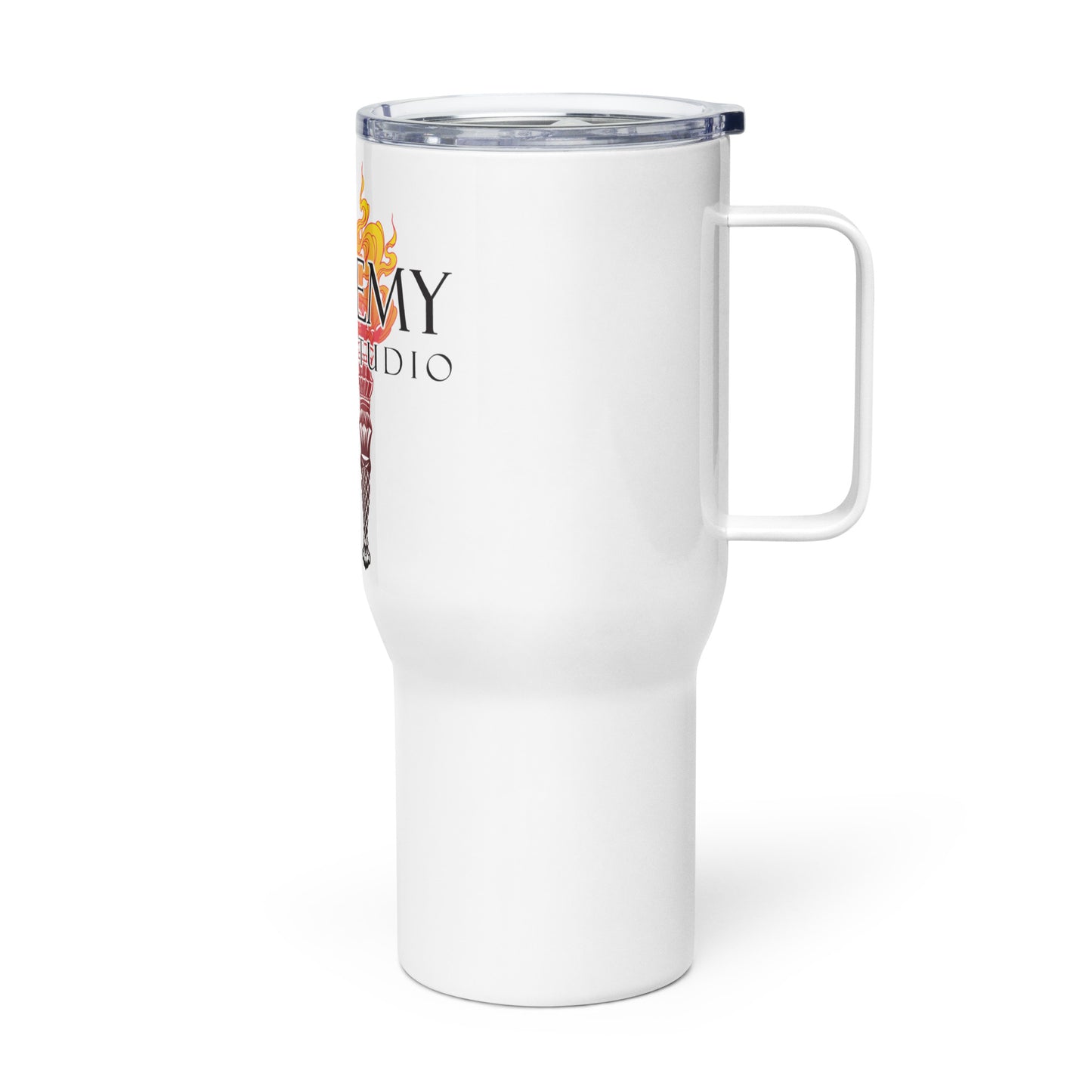 Travel mug with a handle