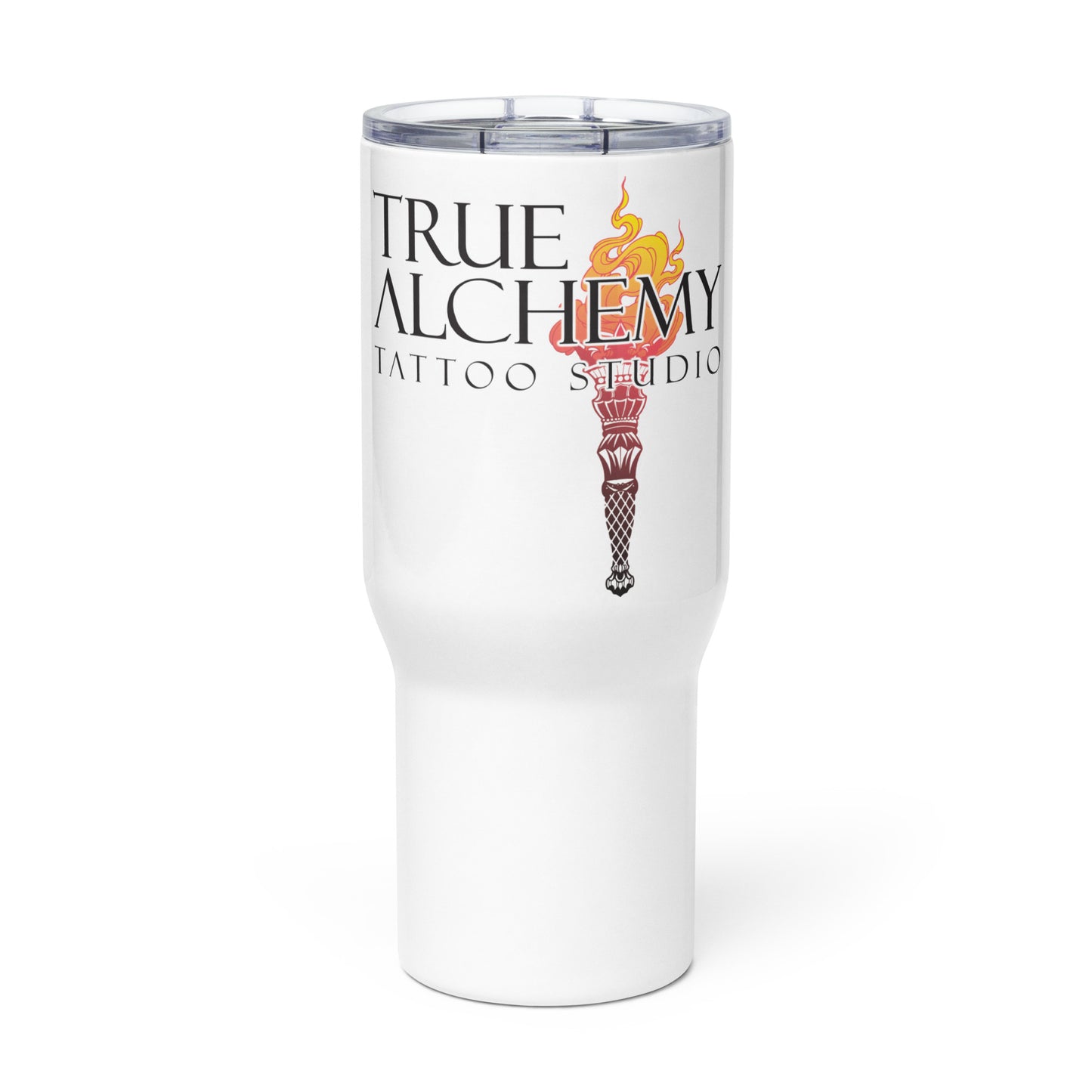 Travel mug with a handle