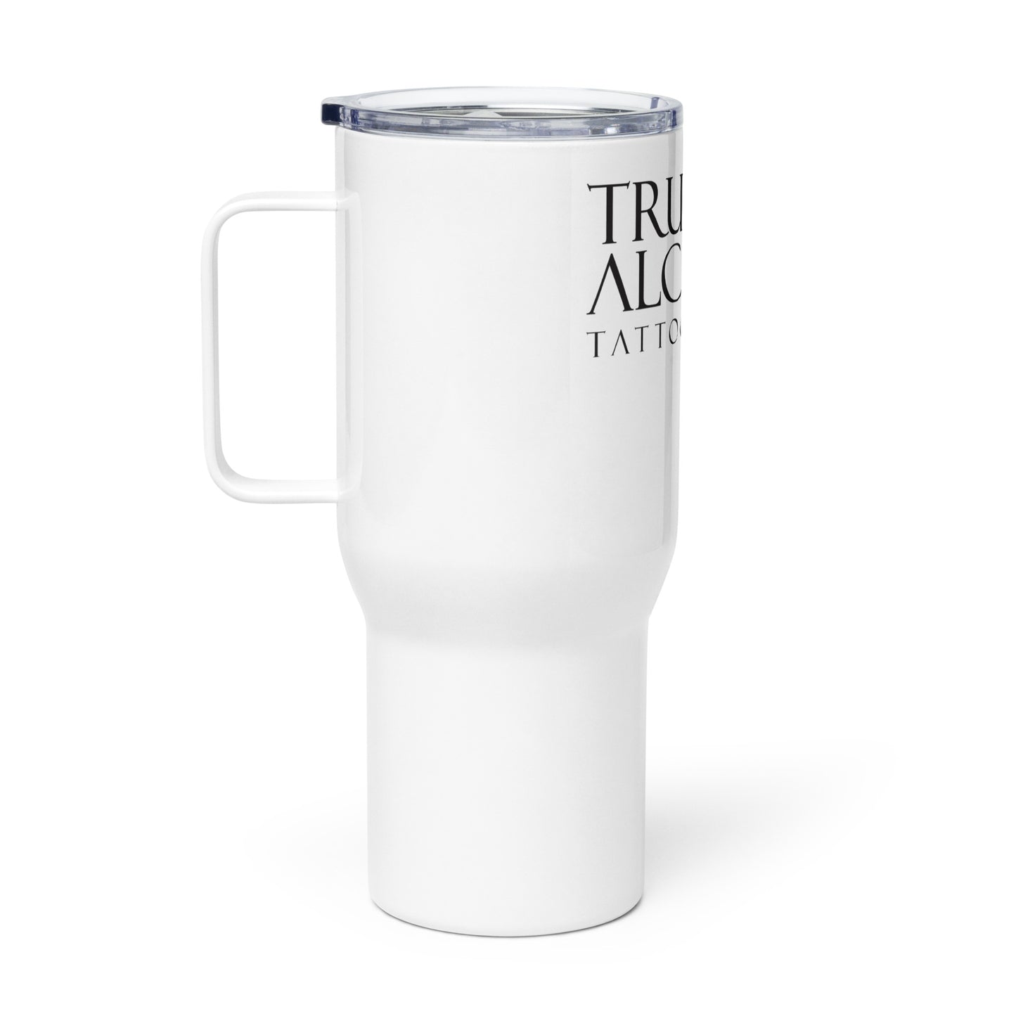 Travel mug with a handle